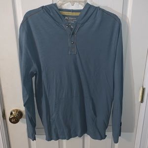 Long sleeve Henley shirt with hood